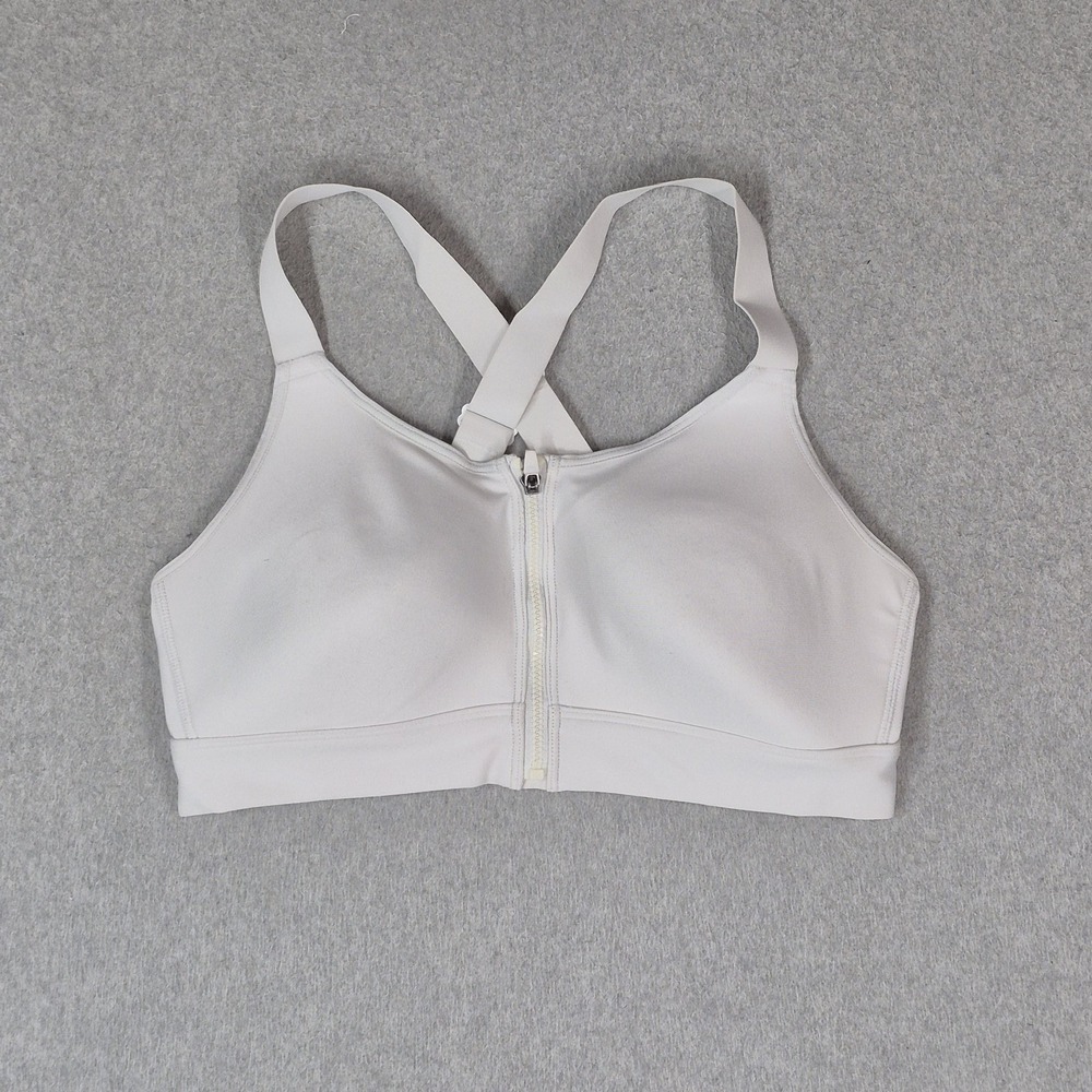 Under Armour Women Sports Bra Medium White Wireless Front Close Racerback